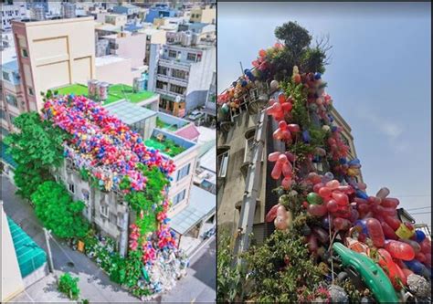 雜物屋|大甲「爆紅氣球屋」分批清理露牆面 一查前屋主已過世 